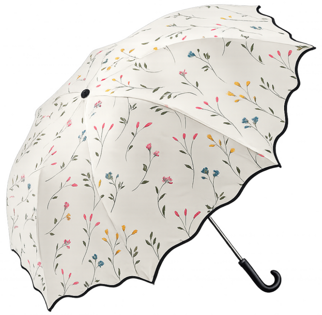 핏모아 레이스 꽃무늬 자수 자외선 차단 겸용 양산 우산