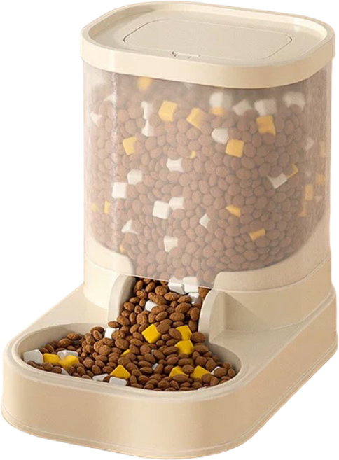 파스텔펫 반려동물 모던심플 반자동 급식기, 베이지, 1개