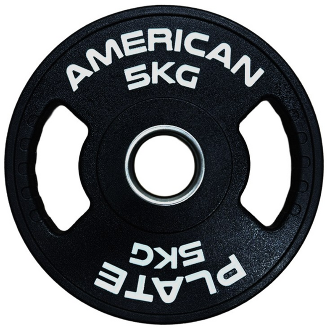 아메리칸플레이트 중량원판 우레탄 블랙 TPU 냄새없는 바벨 플레이트 프리미엄 헬스 5kg 2개