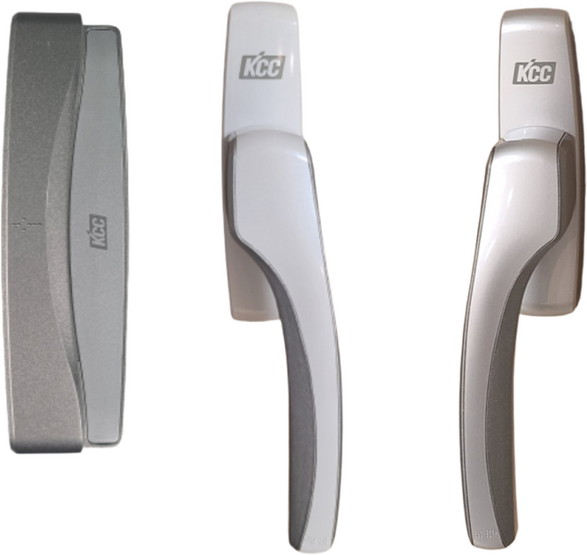 KCC 오토락 샷시 손잡이 CURVE 자동잠금, 1-1) 그립타입 그레이, 좌측 (창문 왼쪽), 1개