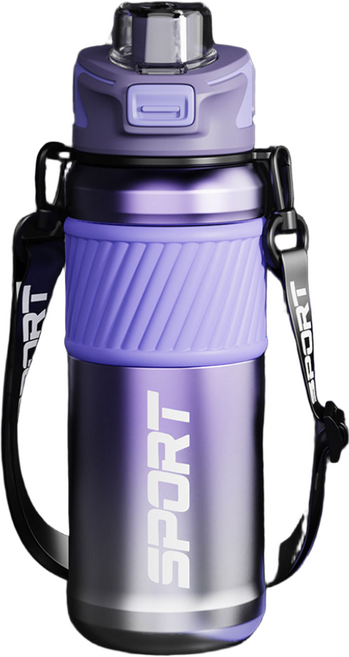 에코럭키 스테인레스 316 투톤 스포츠 보틀 800ml 보온 보냉 원터치 밀폐 뚜껑 휴대용 스트랩 손잡이, 1개, 투톤 스포츠보틀-퍼플