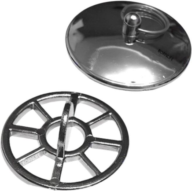 본라이프 최근생산 국산 크롬 욕조마개 세트 욕조거름망 욕조마개 욕조 배수구 마개 욕조 거름망, 수량-1세트