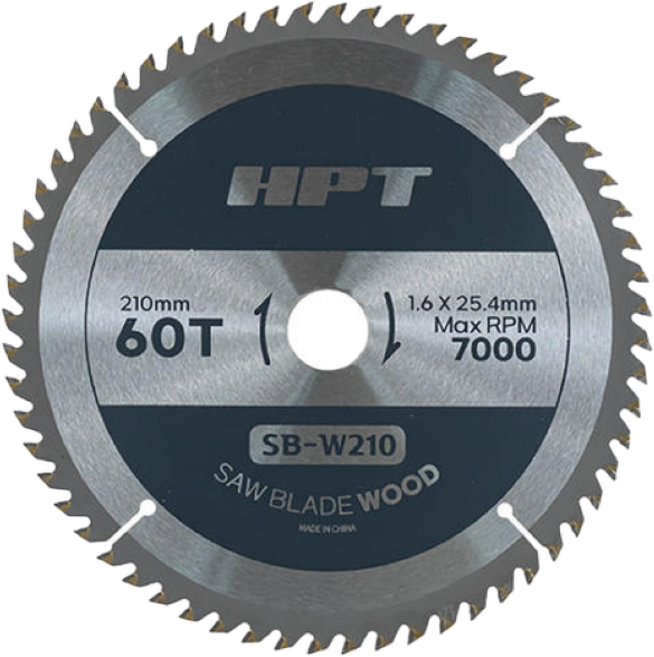 HPT 원형톱날 목재용 210mm 200mm SB-W210 팁쏘 각도절단기 전용, 1개