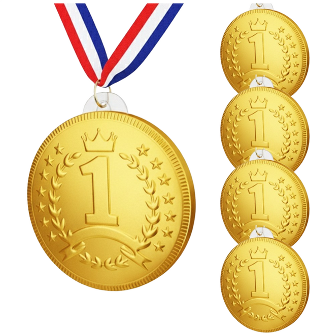 금메달 초콜릿 목걸이 포함, 5개, 1등