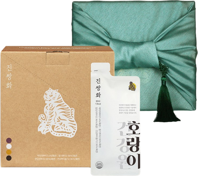 호랑이건강원 진쌍화 쌍화차 진액 원액 엑기스 옛날 약재 재료 [보자기 세트포장], 80ml