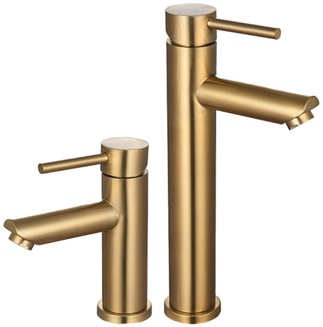 세면대 무광 골드 수전 금색 수도꼭지 무광 원홀 세면 욕실 교체, 낮은수전, 1개