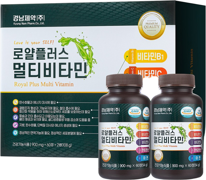 [경남제약] 로얄플러스 멀티비타민 60정 x 2병, 1개, 120정