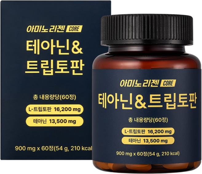 이포에이 아미노리젠 코어 테아닌 & 트립토판 아미노산, 1개, 60정