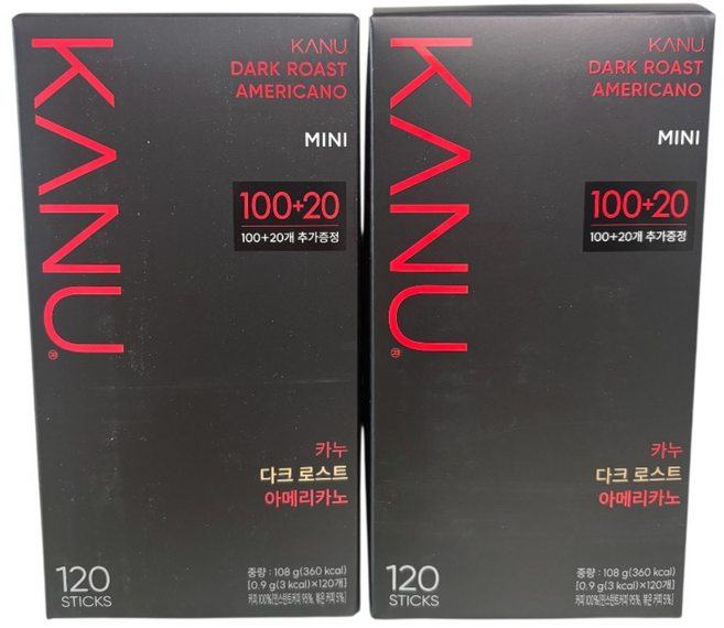 카누 미니 다크 로스트 아메리카노 원두커피믹스, 900mg, 120개입, 2개
