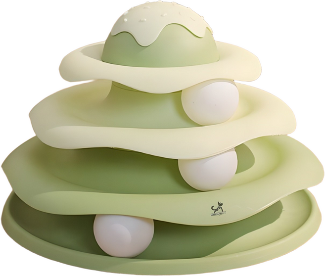 딩동펫 아이스크림 트랙볼 고양이 장난감, 그린, 1개