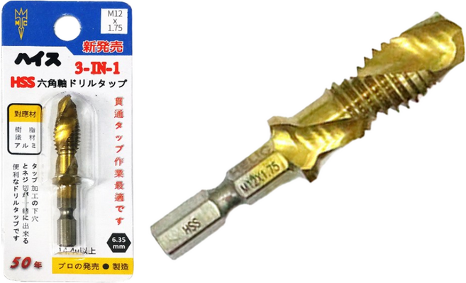 HELIC 헬릭 드릴탭 육각드릴탭 M12X1.75, 1개