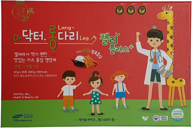 Daycell 데이셀 닥터롱다리 발효 홍삼 젤리 플러스 아이건강 (20g x 30ea)_ 당일발송, 600g, 1개