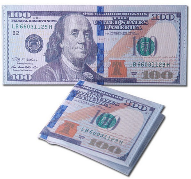 백달러 화폐지갑 지폐지갑 10개 1세트판매 개별포장 판촉용 골프 라운딩 선물용