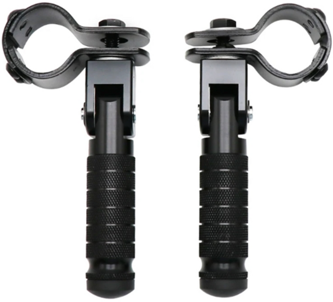 발통마켓 오토바이 보조발판 풋페그 90도 접이식 엔진가드 발판 크래시바, 블랙, 2개