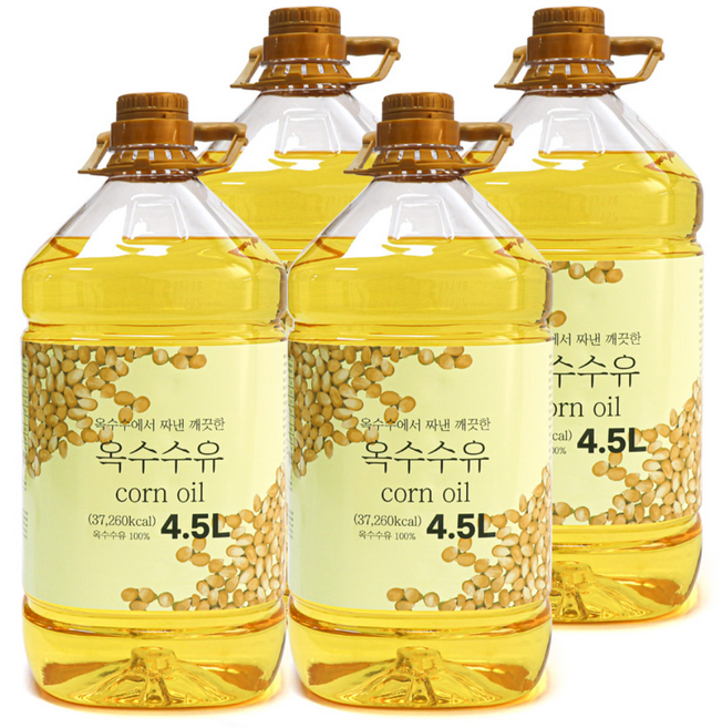 그대로푸드 옥수수유 옥배유, 4개, 4.5L