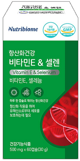 뉴트리바이옴 항산화건강 비타민E & 셀렌 셀레늄, 60정, 1개