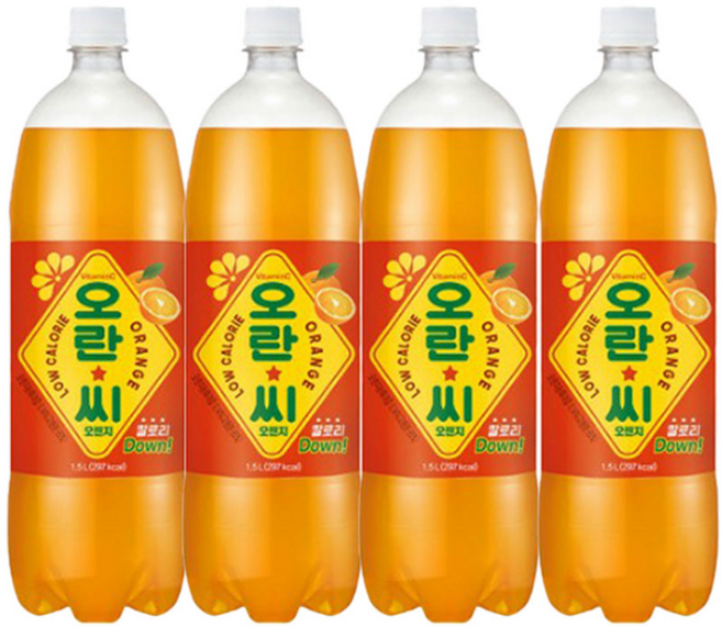 동아 오란씨 오렌지 1.5L x 4펫 낱개, 4개