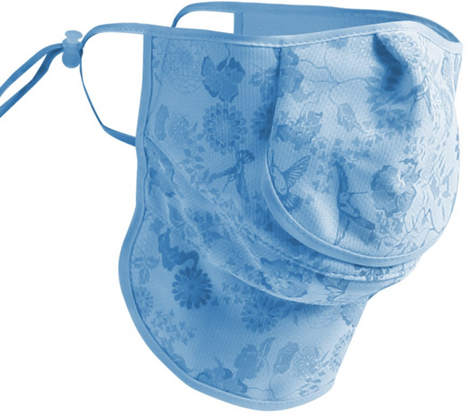 기능성 자외선 차단 마스크 ATB UV+ 남성 여성 골프 마스크 여름 스포츠 UV차단 등산 안면 마스크, 3단/무늬, 블루, 1개