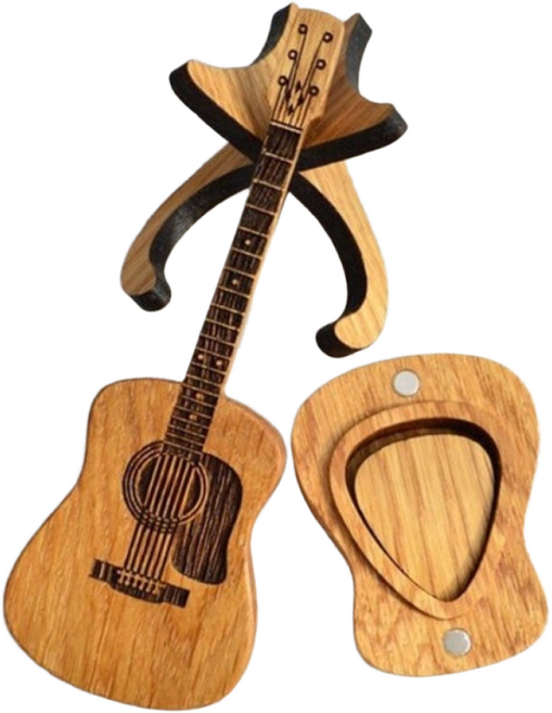 우드 기타 피크 케이스 피크 홀더 꽂이 악세서리, 1개