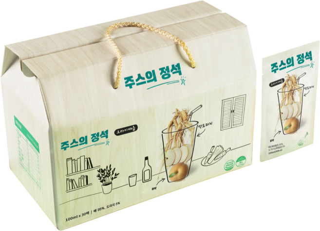 주스의정석 도라지배즙 물넣지 않고 배 착즙액으로 우려낸 도라지, 1박스, 100ml