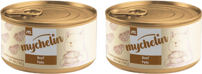 마이베프 마이슐랭 파테 고양이 주식캔 습식사료, 소, 80g, 2개