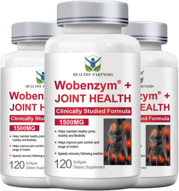 우벤자임 플러스 조인트헬스 파인애플 파파야 나토 장용코팅 단백질분해 소화 전신효소 무관세, 3개, 120정