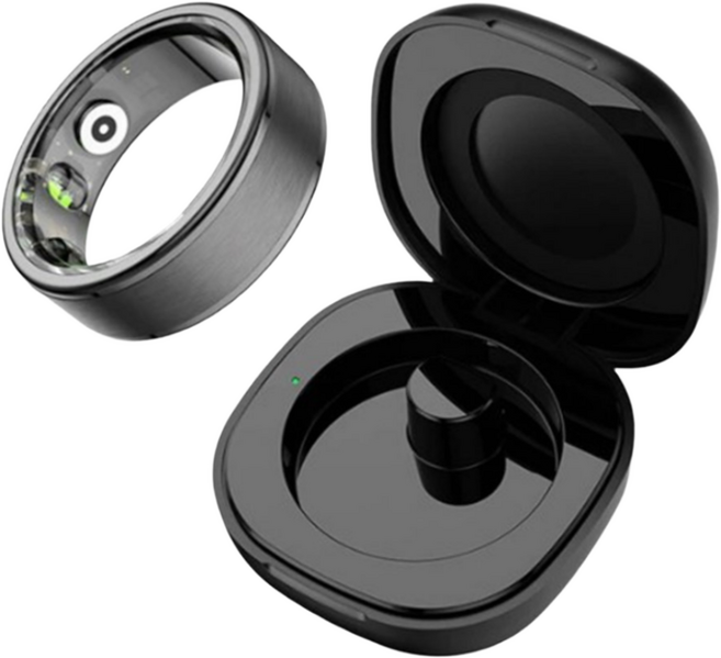 TENEB 스마트링 남녀공용 웨어러블 반지 수면 패턴 모니터링 건강분석 한국어 앱, 10호, BLACK+충전케이스