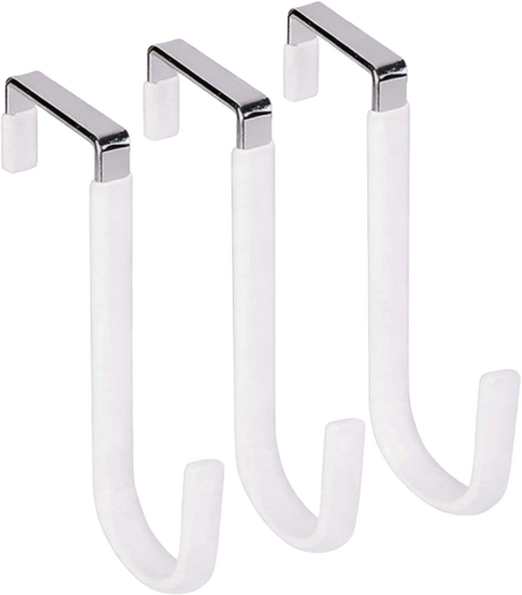 담담몰 문걸이 행거 스테인리스 논슬립 공간활용 모자 가방 옷걸이, 3개, 화이트