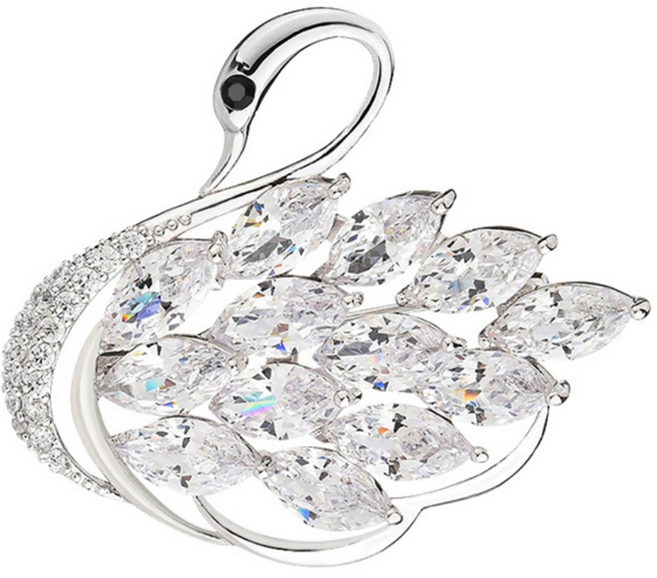 에르모사제이 B010 로맨틱 크리스탈 스완 백조 정장 브로치