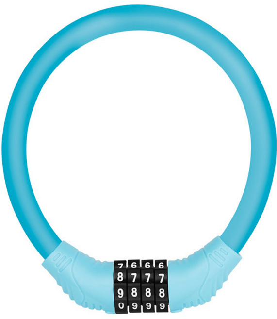 자전거 비밀번호 원형 자물쇠 와이어락, 블루, 1개