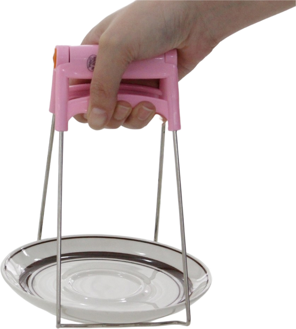 악어 냄비집게 손보호 그릇집게 그릇운반 스텐집게 주방용품, 레드