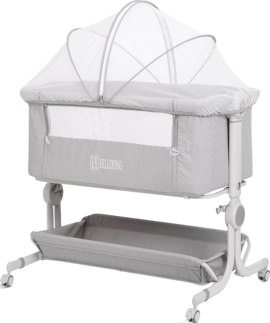헬로디노 아기침대 프리미엄 Ver 이동식 신생아 접이식 애기 침대, 그레이