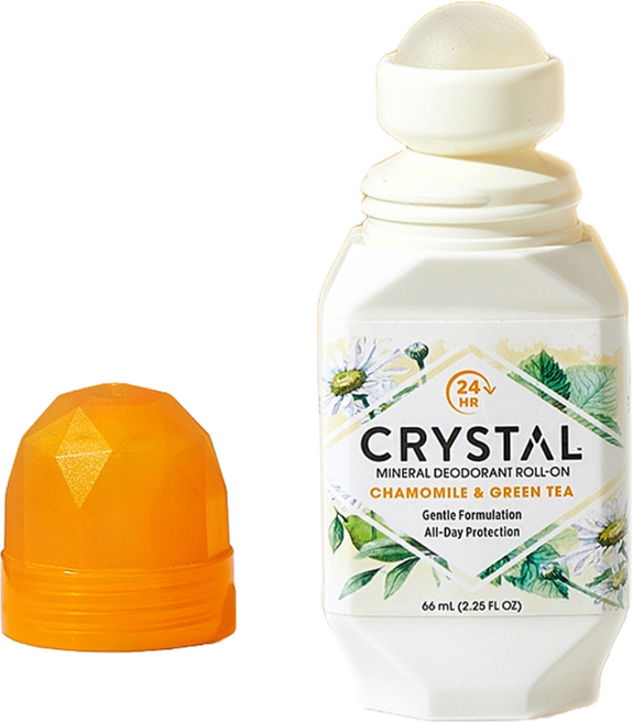 크리스탈 바디 데오드란트 롤온타입 카모마일 & 그린티, 66ml, 1개