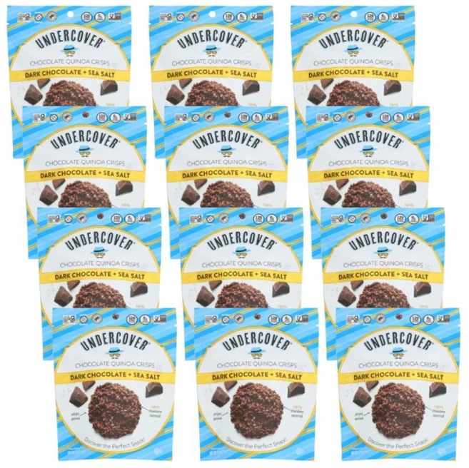 언더커버 크리스피 키노아 다크 초콜릿 바다소금 2oz, 57g, 12개 - 쿠팡