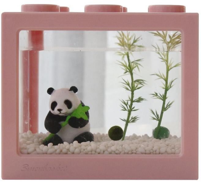 세남자바스켓 귀여운 동물친구들 국산 마리모 키우기 DIY세트, 대나무판다+인디핑크 블럭, 1개