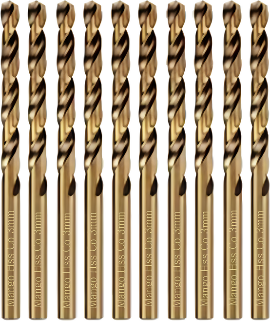 망고테크 CO 고강도 코발트 스텐기리 3mm 10개입 세트 서스 타공 드릴날 드릴비트 스테인레스 샤시 철제 철기리 철재, CO 3mm 10개입 1세트