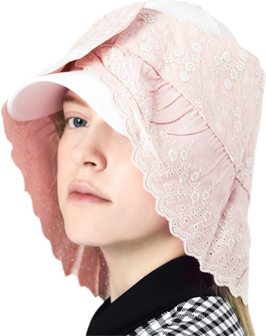 [AVAVE] 어베이브 자외선차단 골프 파크골프 레이스 햇빛가리개, 핑크