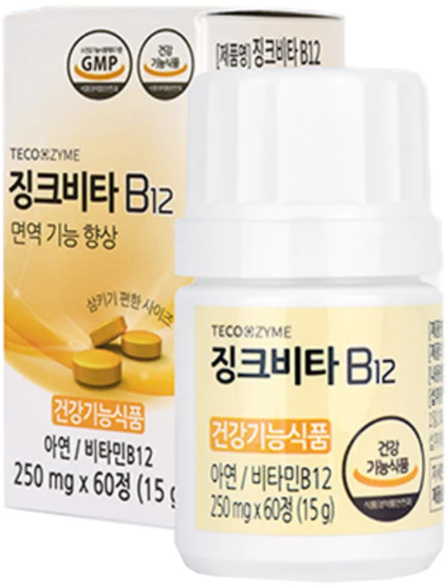 테코자임 징크비타 B12, 60정, 1개 - 쿠팡