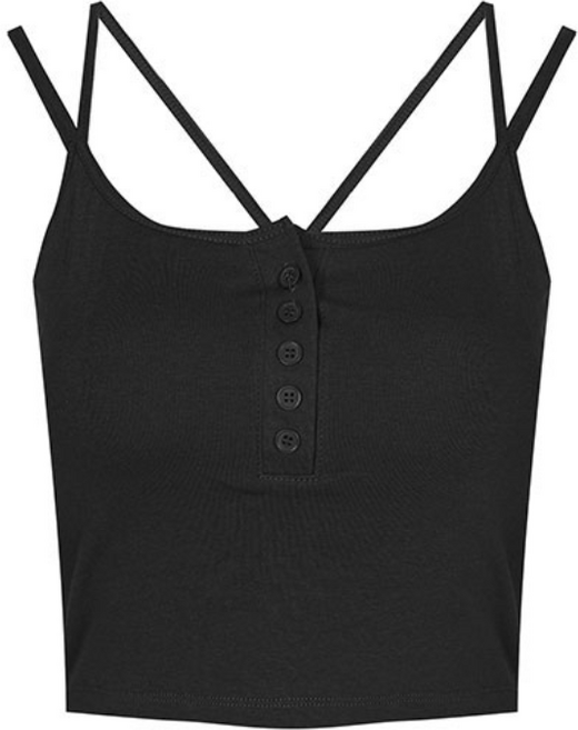 이중 끈나시 크롭 티셔츠