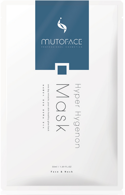 뮤토페이스 피부과 프리미엄 얼굴&목 수분진정 콜라겐 하이퍼 하이제논 마스크팩 (1매), 1개, 1개입