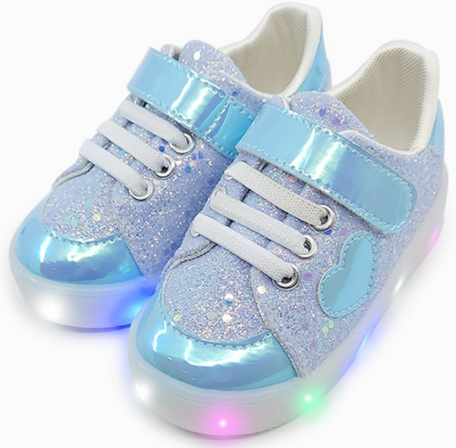 베이비솔 루시하트 글리터 LED 운동화