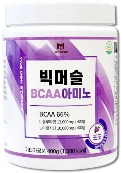 빅머슬 BCAA 아미노 포도맛 헬스 에너지 보충제, 1개, 400g - 쿠팡