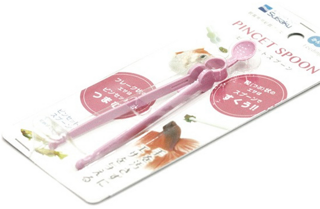 수이사쿠 2in1 열대어 사료 피딩용 스푼핀셋, 1개