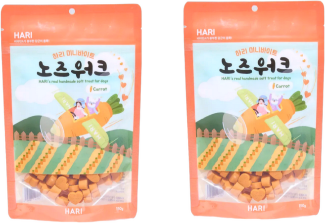 하리 미니바이트 노즈워크 강아지 간식 당근, 2개, 150g