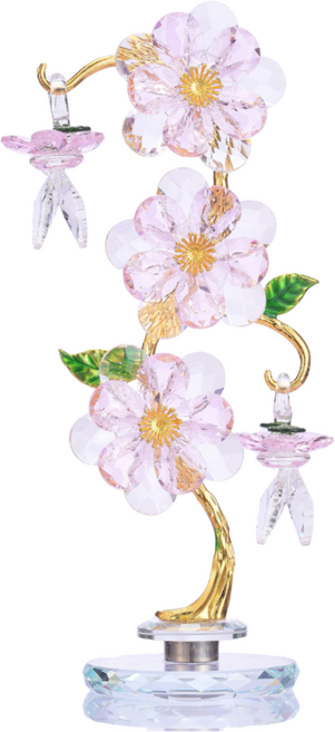 크리스탈 플라워 장식 꽃 인테리어 장식 유리 공예 행운소품