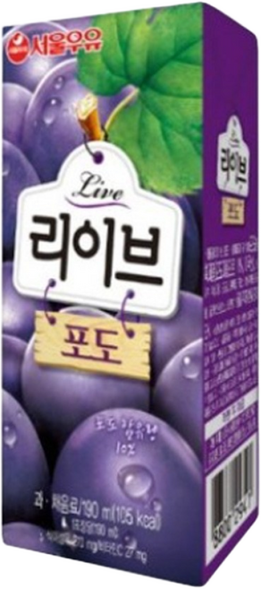 서울우유 리이브 포도 (안전박스포장, 190ml, 48개