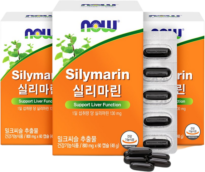 나우푸드 실리마린 60캡슐 3박스 6개월분, 60정, 3개
