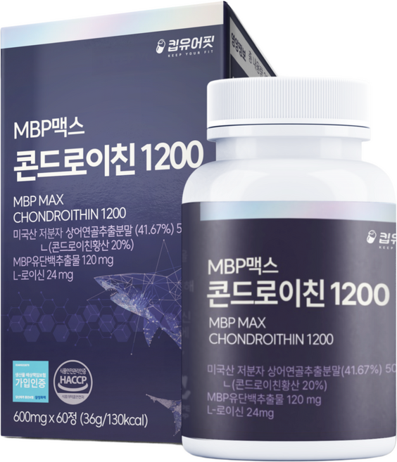킵유어핏 미국산 저분자 상어연골 콘드로이친 1200 MBP 식약처 HACCP 인증, 60정, 1개