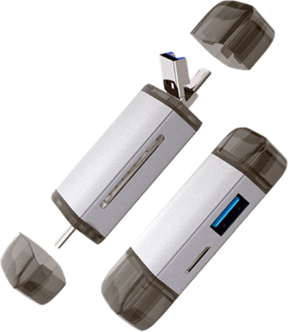 셀인스텍 TYPE-C USB3.0 OTG HUB 6IN1 멀티리더기, OT40C, 1개