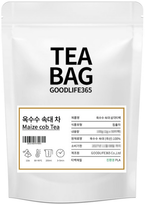 굿라이프365 친환경 티백망 옥수수속대차 삼각티백, 50티백, 2g, 50개입, 1개